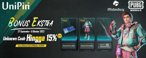 (Midasbuy x PUBGM) - Bonus Hingga 15% Unknown Cash!